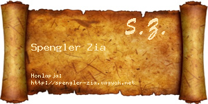 Spengler Zia névjegykártya